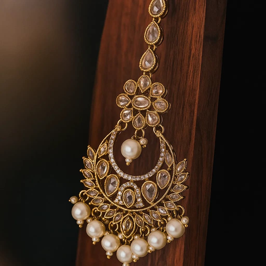 Chandbali Maang Tikkas - Gold