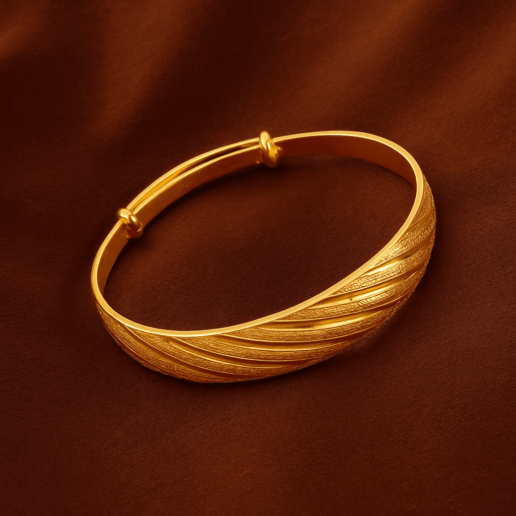Designer Textured Bangles - Gold
