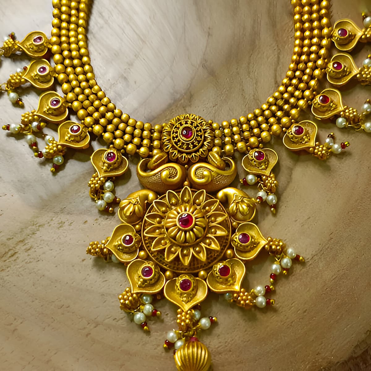 Graceful Beaded Necklaces - Gold