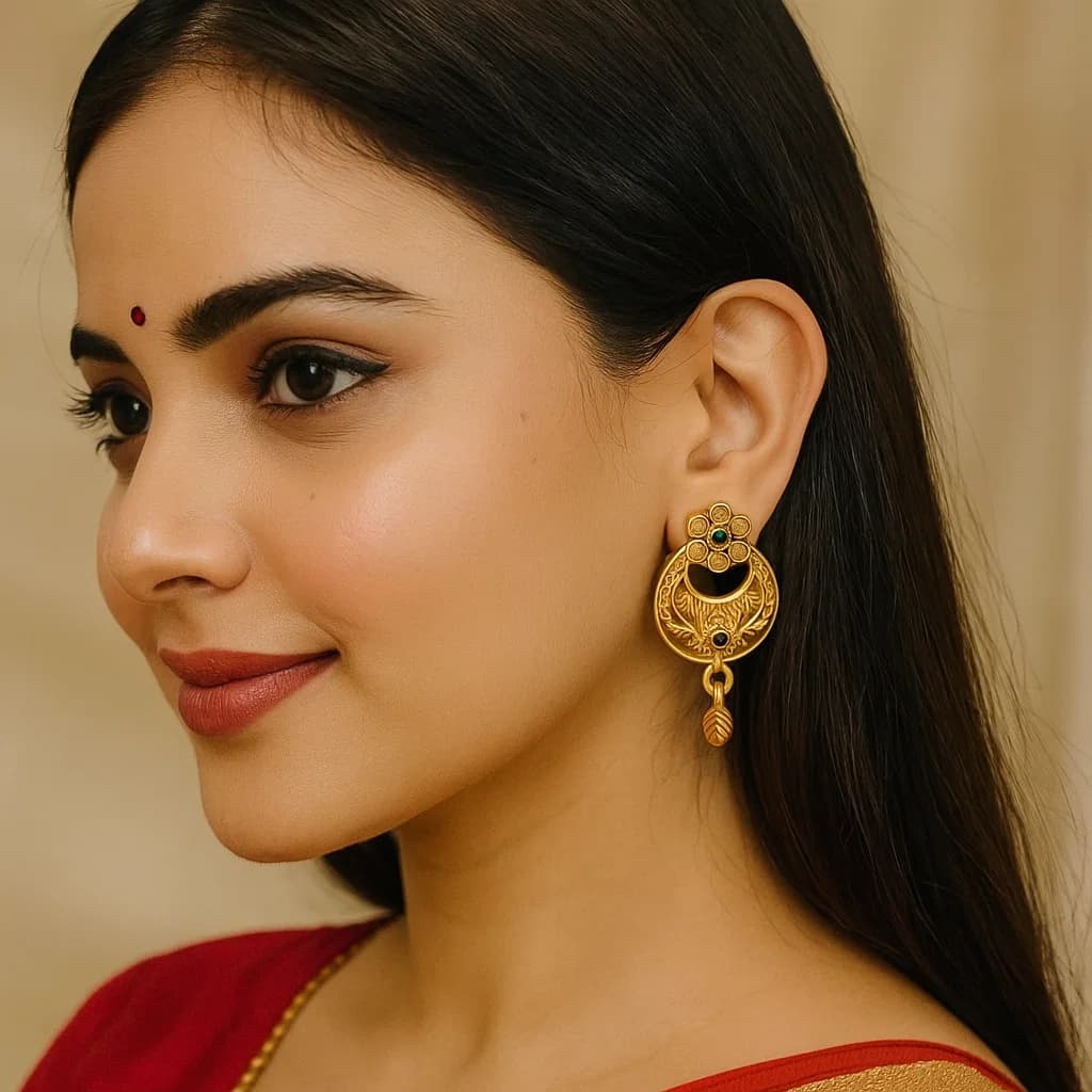 Royal Chandbali Earrings - Gold