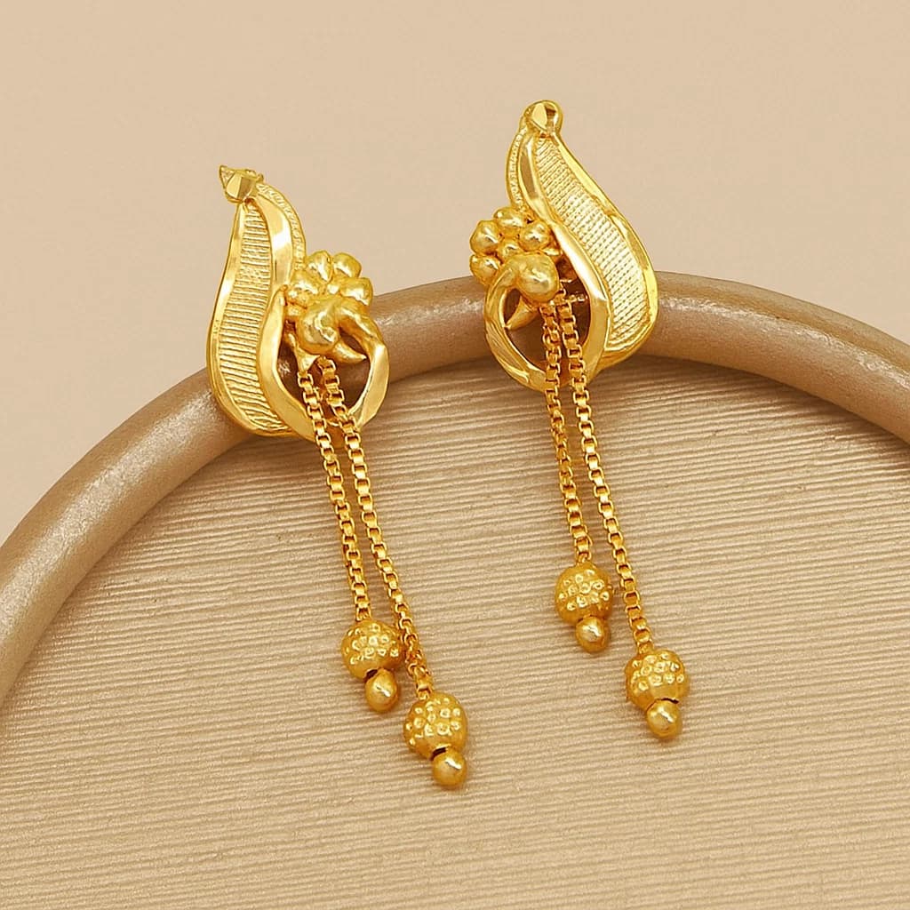 Stylish Gold Danglers - Gold