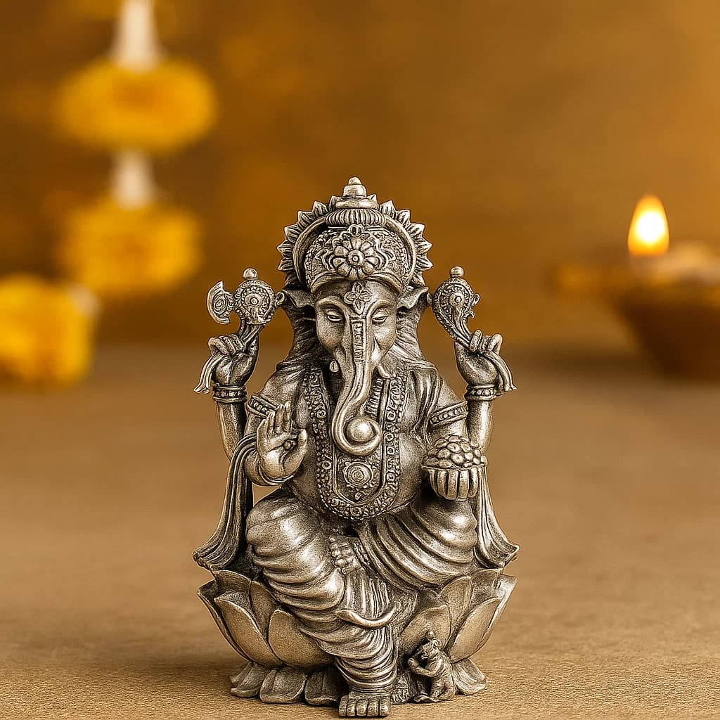 Ganesha Idol Wisdom - Silver