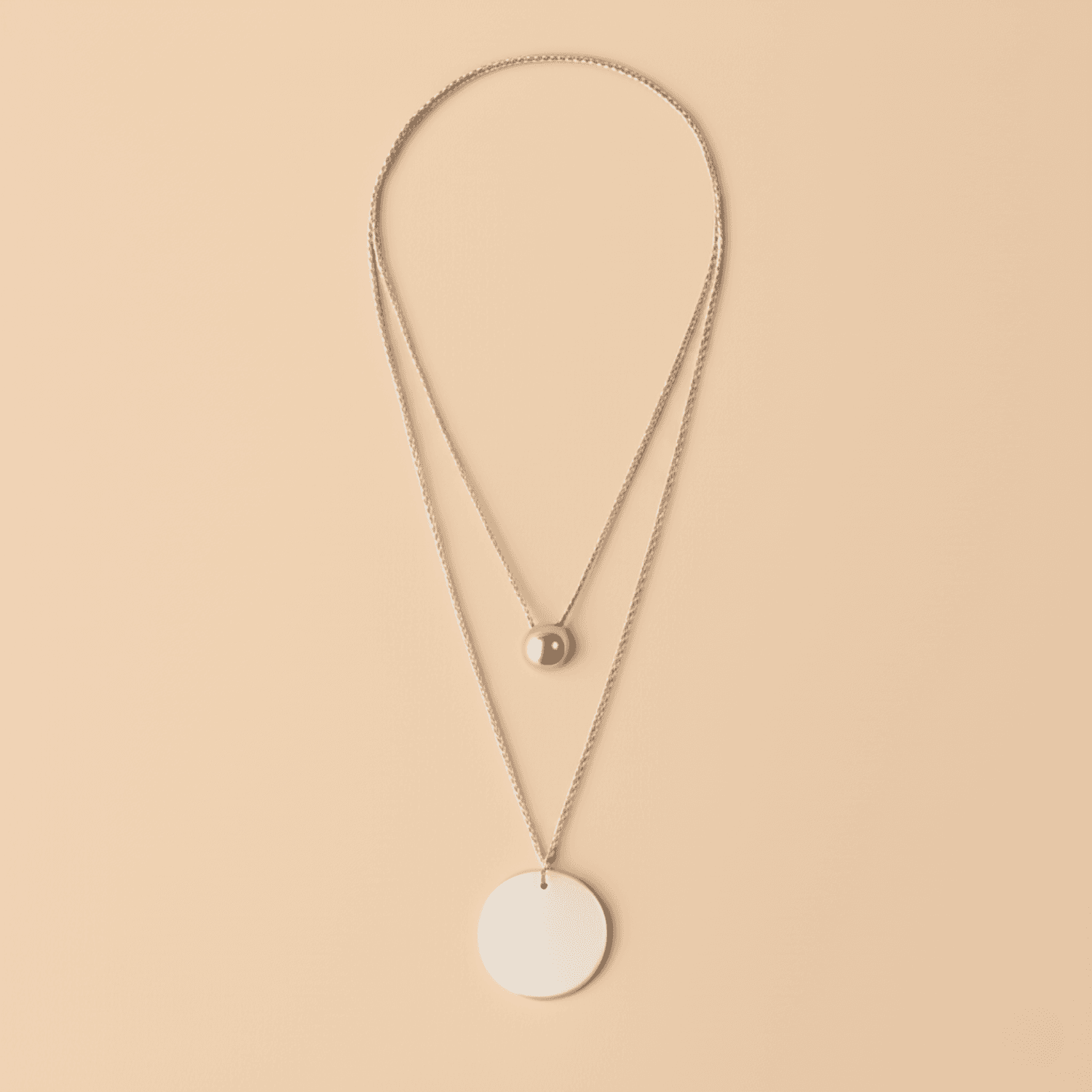 Modern Layered Pendant - Silver
