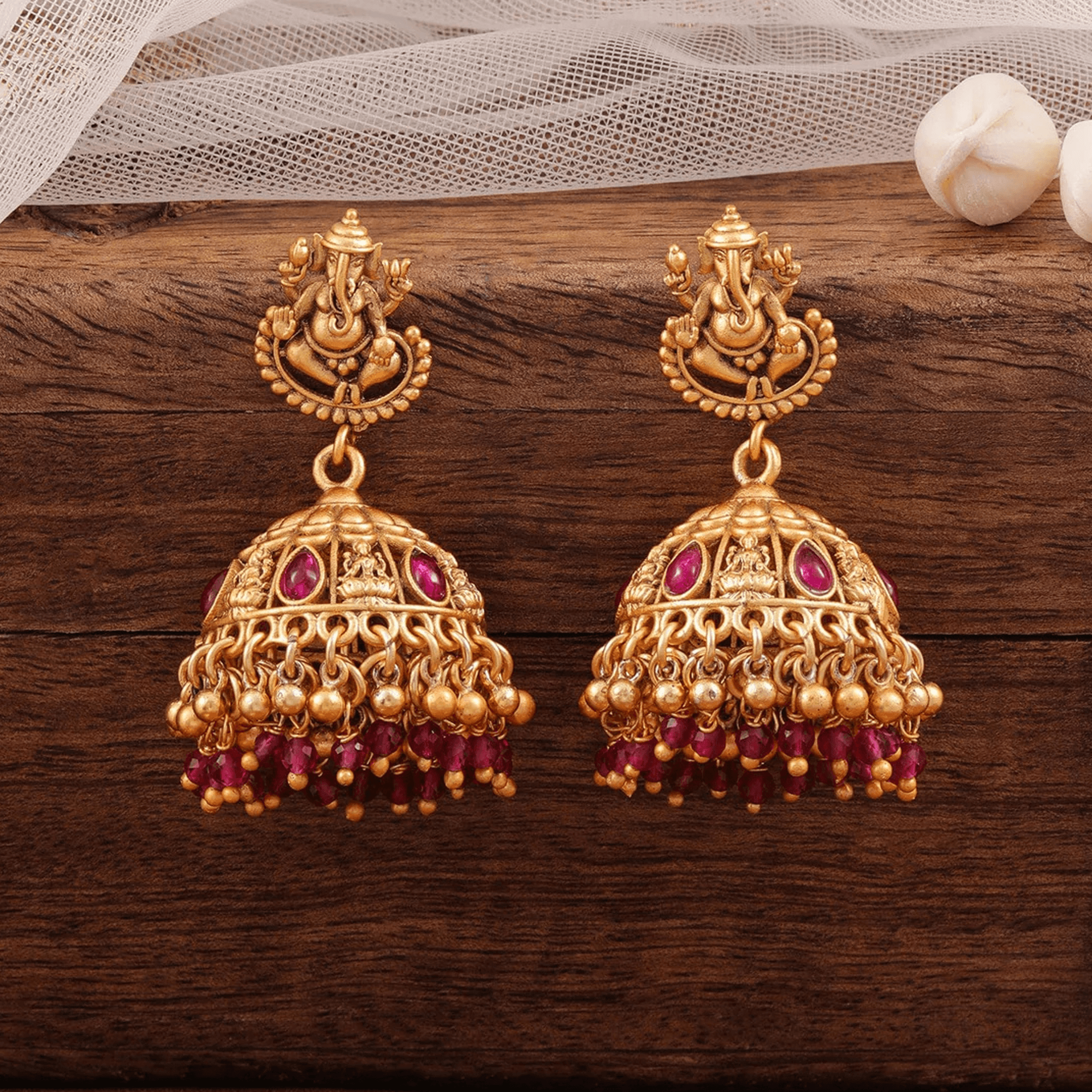 Divine Jhumkas - TEMPLE JEWELLERY