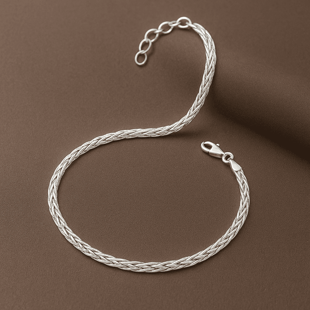 Braided Woven Chain - Silver