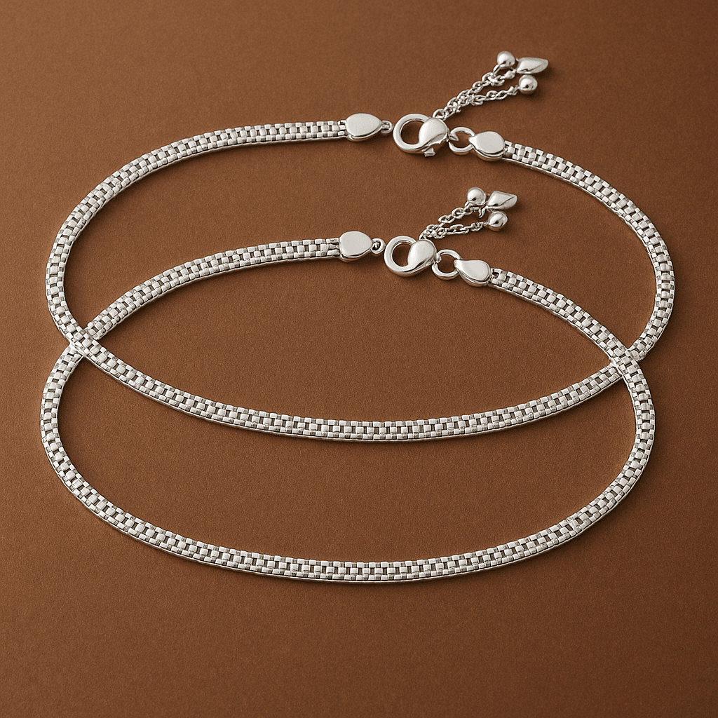 Comfortable Flexible Anklet - Silver