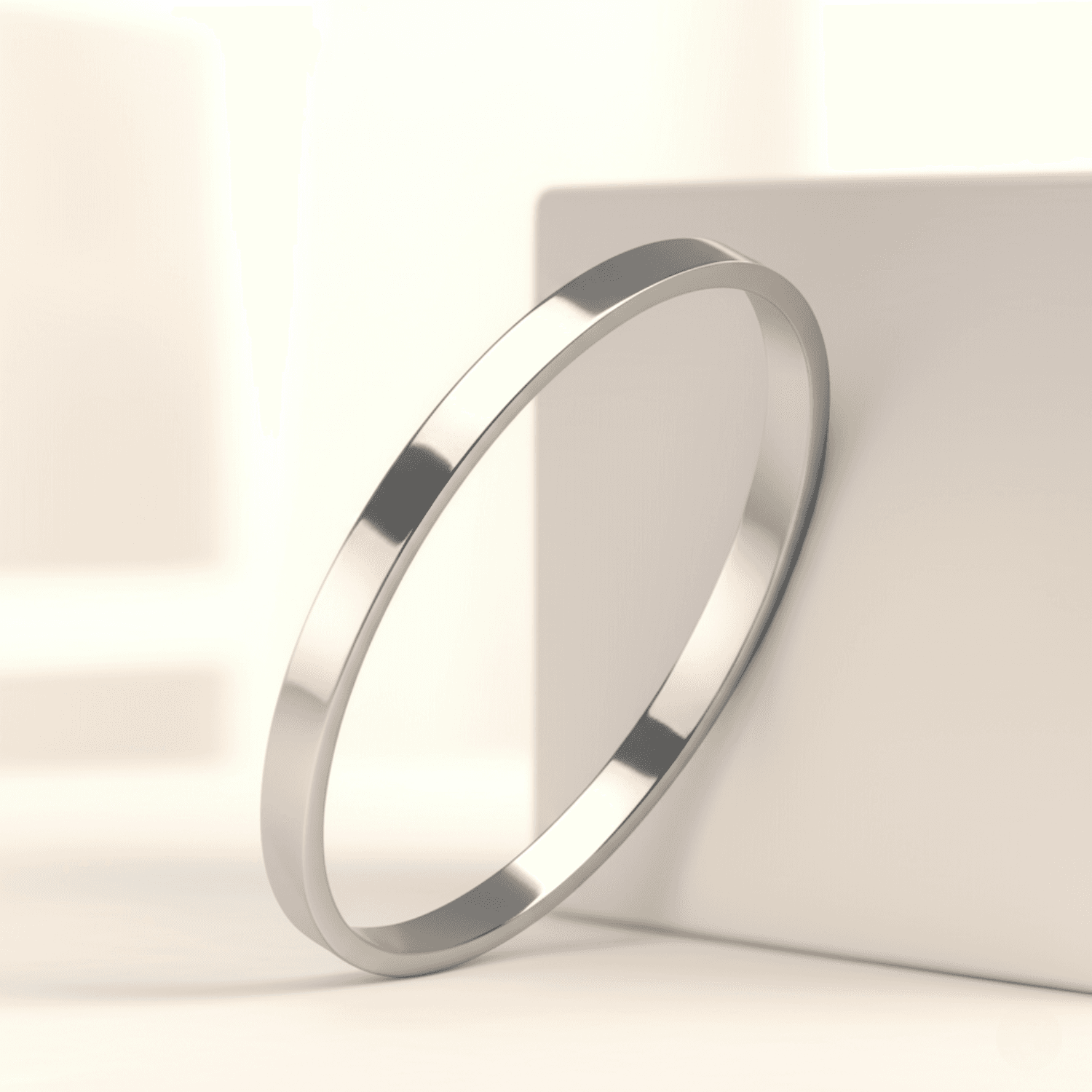 Elegant Plain Kada - Silver