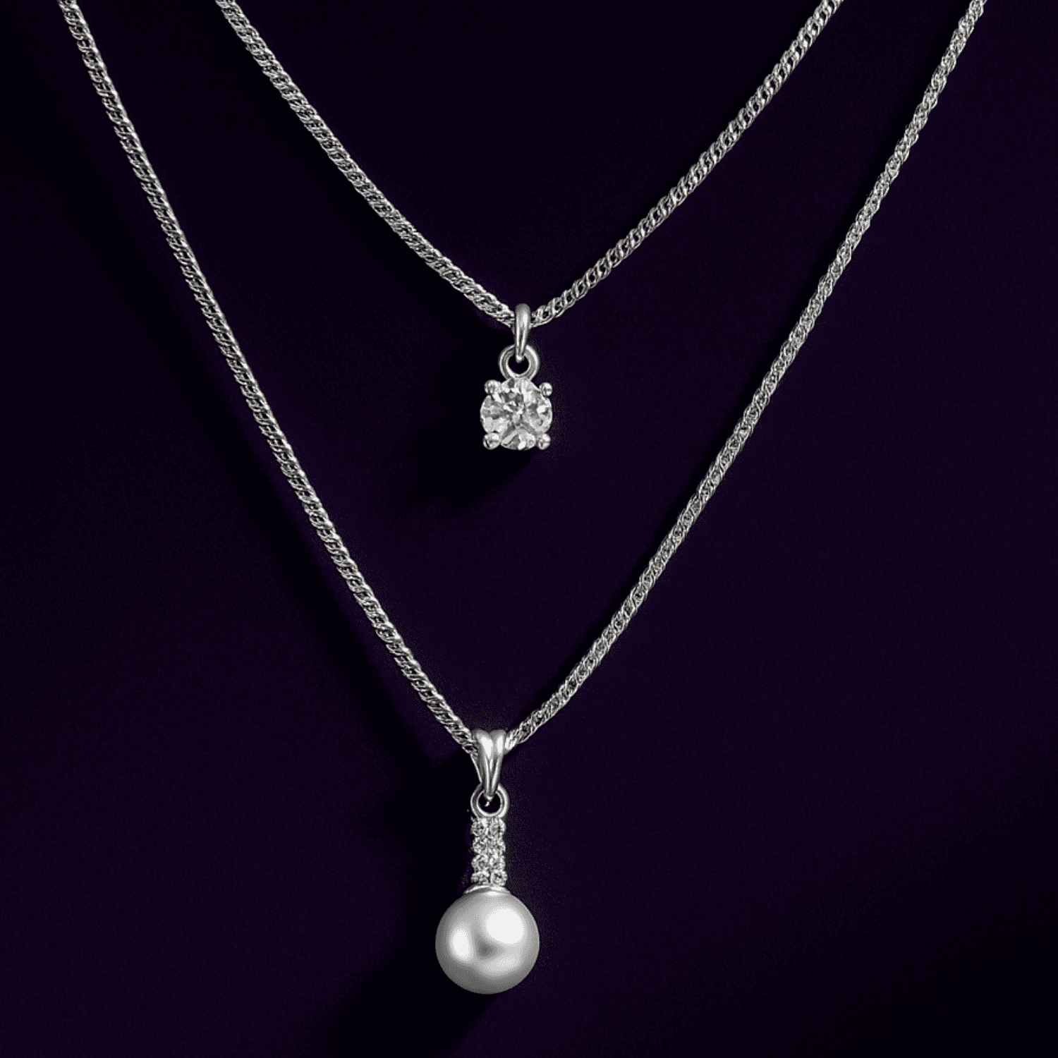 Stylish Double-Line Chain - Silver